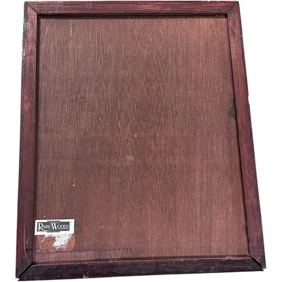 Vintage Cherry Wood Double Hinged Picture Photo Frame 8” X 10” Wood Panel Back - Picture 6 of 11